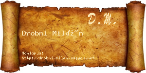 Drobni Milán névjegykártya