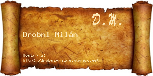 Drobni Milán névjegykártya